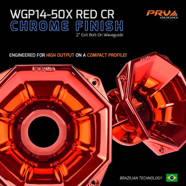 Main product image for PRV Audio WGP14-50X Red Chrome 2" 45 x 45 Waveguide294-3466